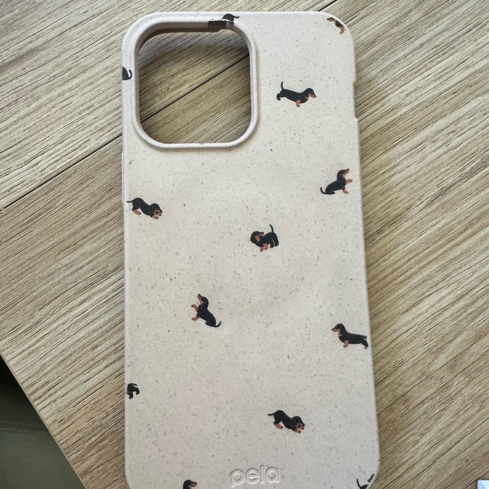 Pela Cream Phone Case with Dachshund Print IPhone 14 Pro Max